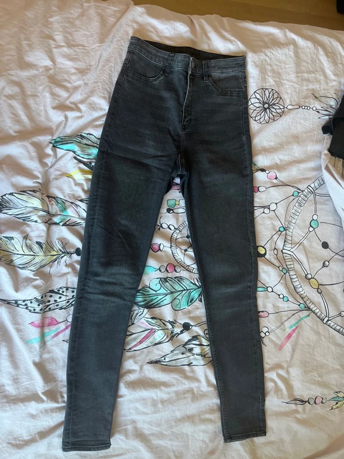 Jean, taille haute gris H&M