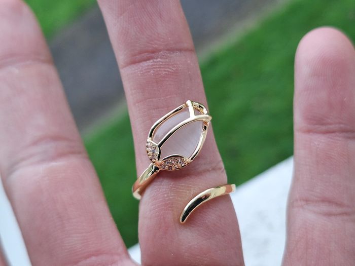 Bague Ouverte en forme de tulipe, Rose, pour femme Cadeau pour elle, Ajustable - photo numéro 5