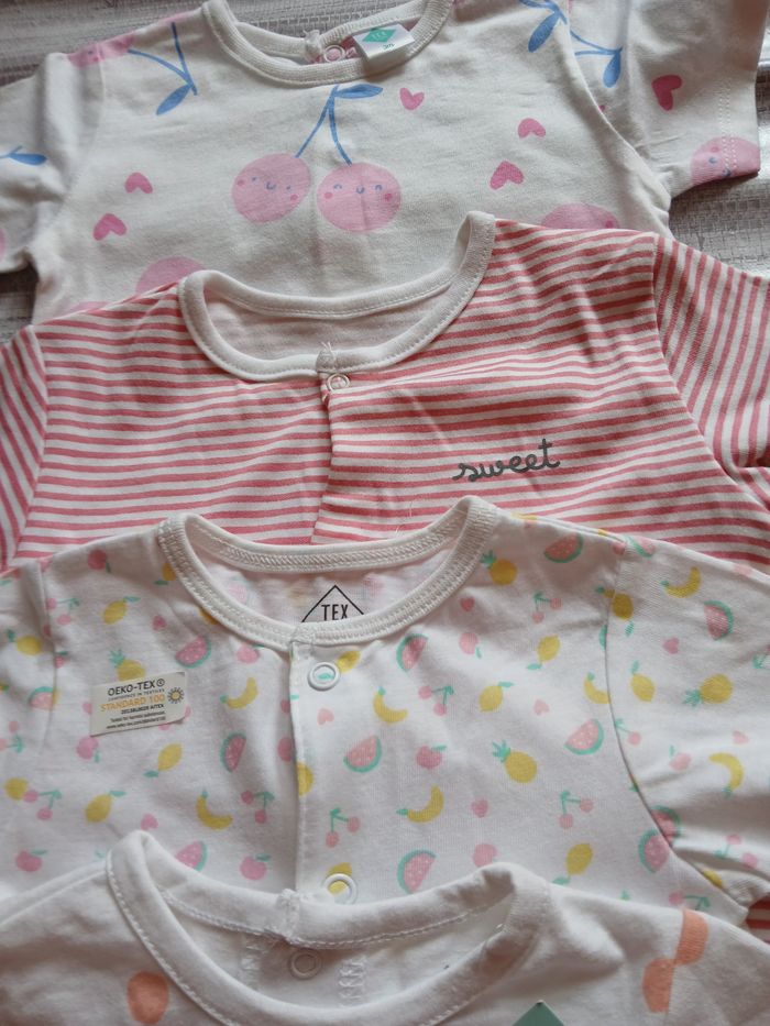 lot 4 barboteuse combishort fille tex baby 60 cm 3 mois - photo numéro 2