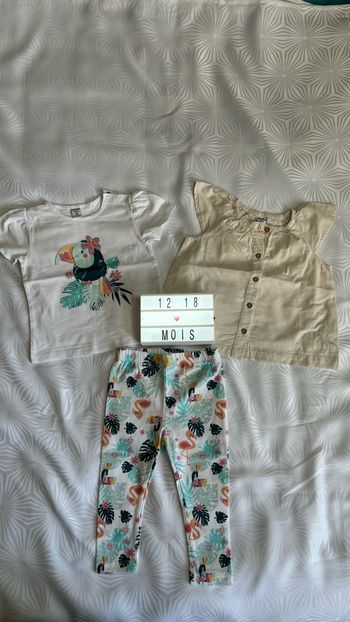 Ensemble 3 pièces fille 86cm 12-18mois