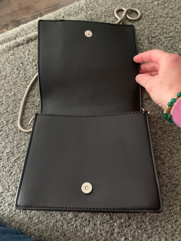 Petit sac noir bandoulière métal - photo numéro 4