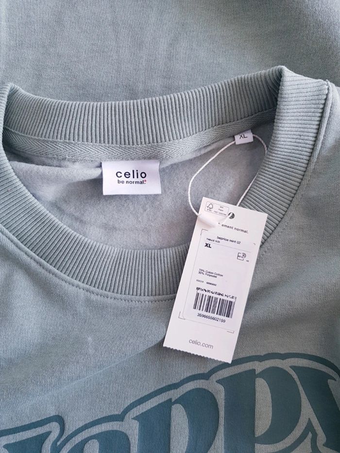 Celio - Sweat col rond, manches longues - "Happy en vrai" - Neuf avec étiquette ! - photo numéro 4