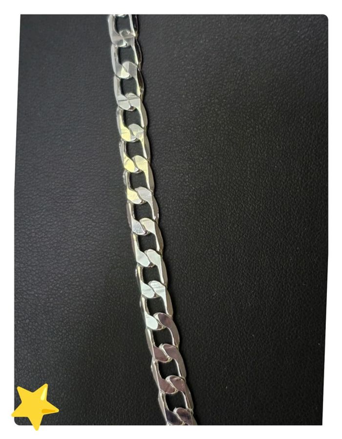 Collier maille Gourmette 6mm 55cm plaquage argent - photo numéro 2