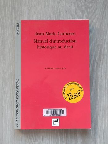 Manuel d'introduction historique au droit