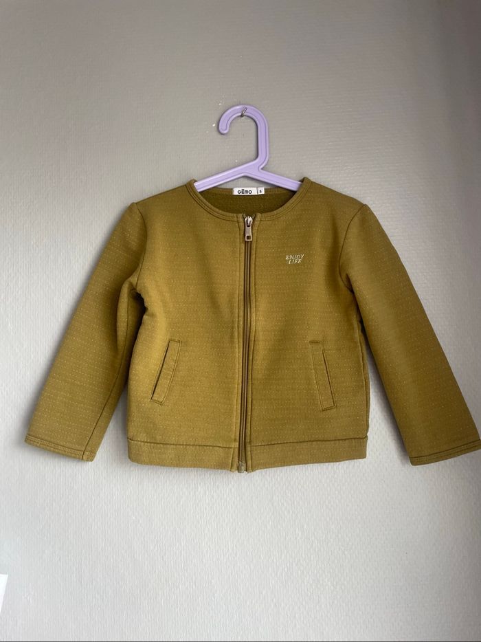 Gilet zipper kaki fille 5 ans Gemo