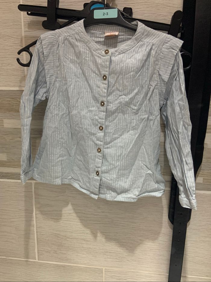 Chemises à manches longues fille bleu ciel pailette - photo numéro 4