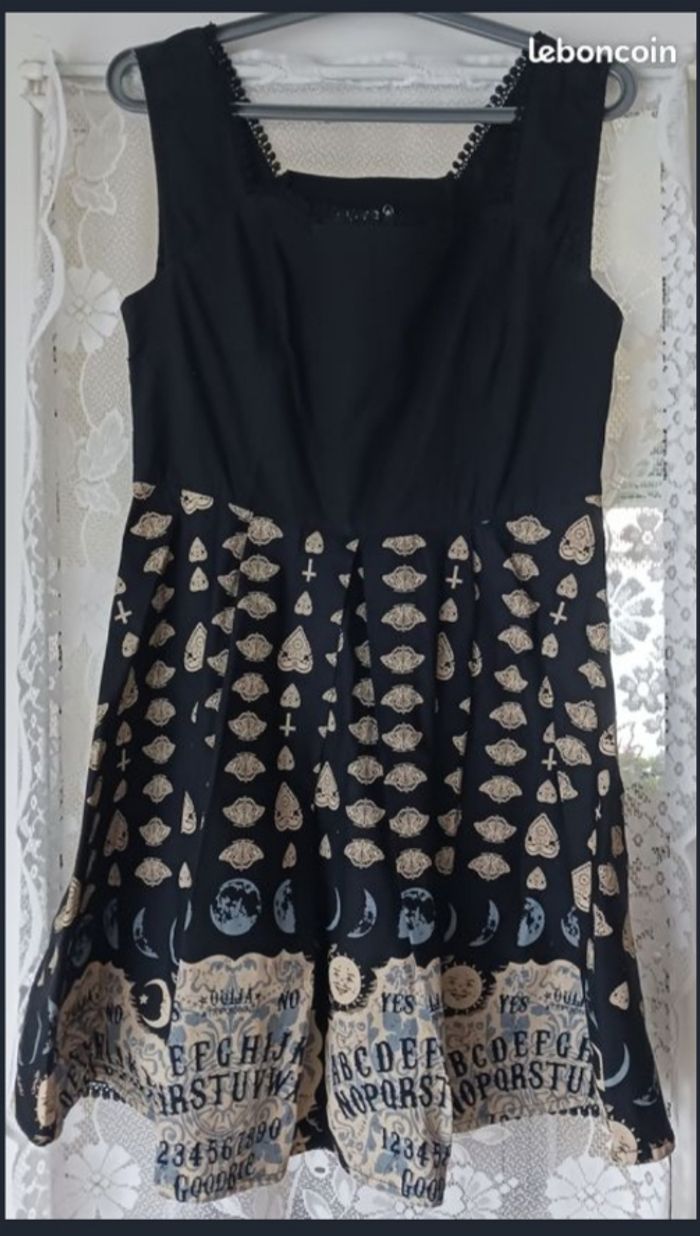 Robe Gothicana by EMP, évasée - beige, noir