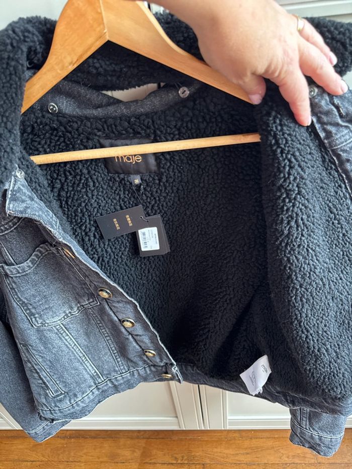 Veste en jean col sherpa Maje - photo numéro 6