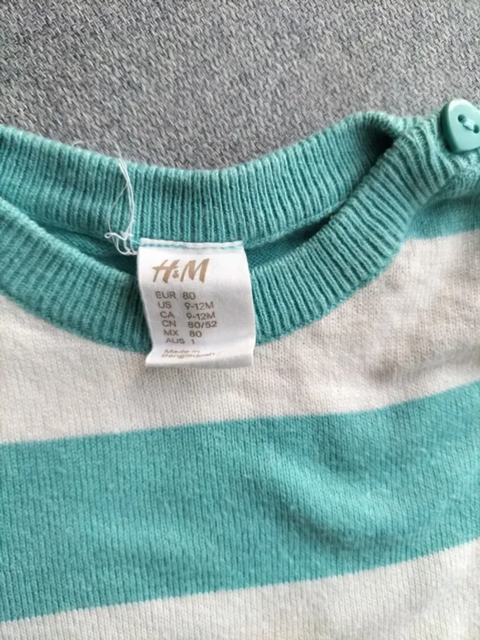 Robe en maille à rayures 9 12 mois - photo numéro 4