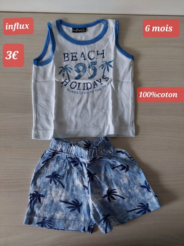 Ensemble short et débardeur garçon 6mois