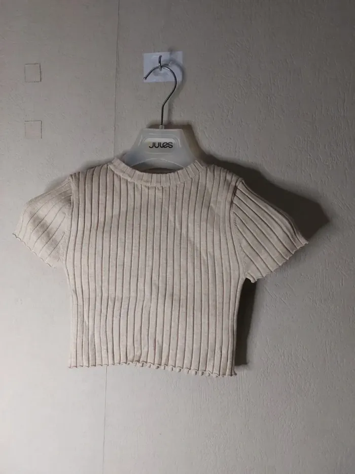 Hau manche courtet beige H&M enfant - photo numéro 3