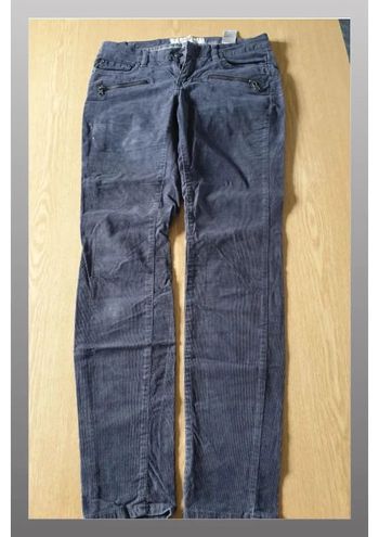 Pantalon velours femme H&M T38 long 98cm gris