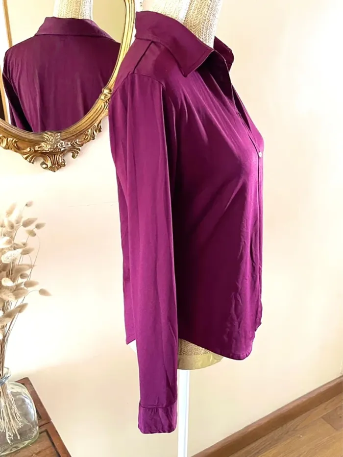Sublime Chemise à col et boutonnage Autre Ton en Bordeaux taille 42 - photo numéro 9