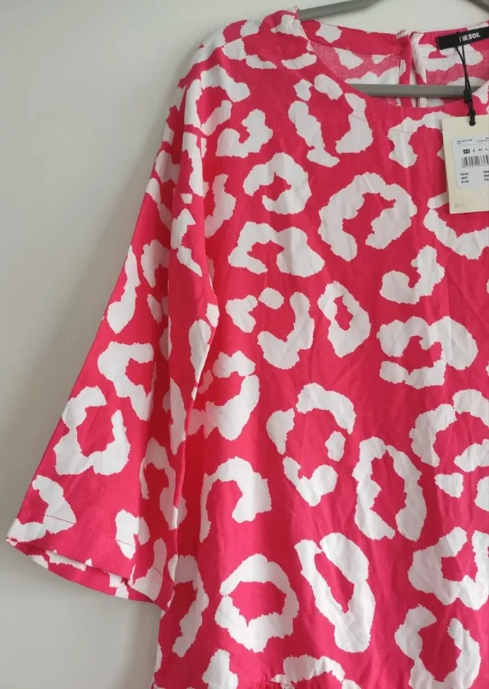 Superbe robe volantée léopard rose fushia- Drop Sauvage - photo numéro 7