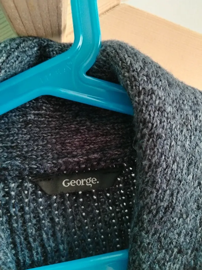 Gilet boutonné maille gris bleu George 6 ans - photo numéro 7