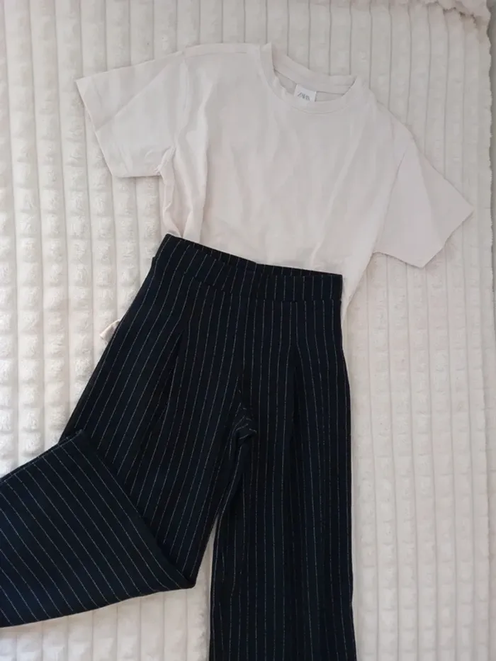 Ensemble fille Tshirt +pantalon large 6ans🤍🌼 - photo numéro 2