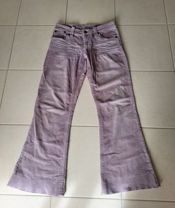pantalon coton velours évasé