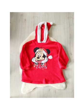 Sweat tunique long oversize en polaire  de velours pull de Noël Disney Minnie