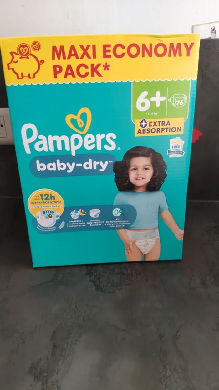 Taille 6+ plus Pampers 76 couches
