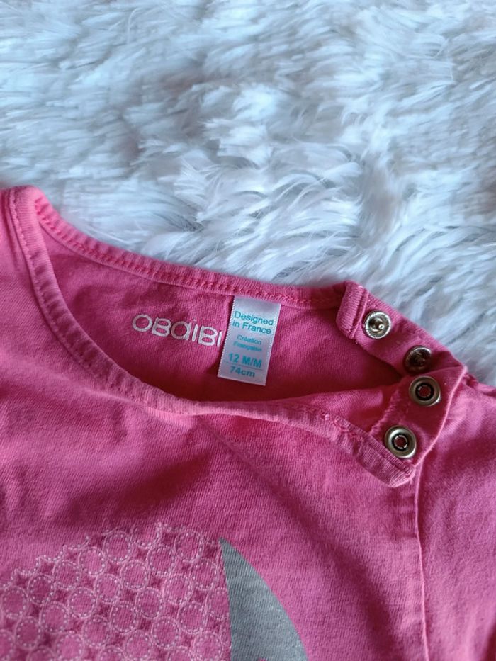 T-shirt manches courtes poisson T. 12 mois Obaibi - photo numéro 2