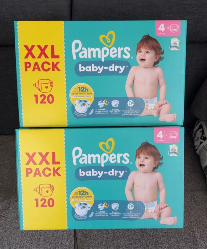 Couches Pampers XXL Taille 4 Lot x2 Neuf