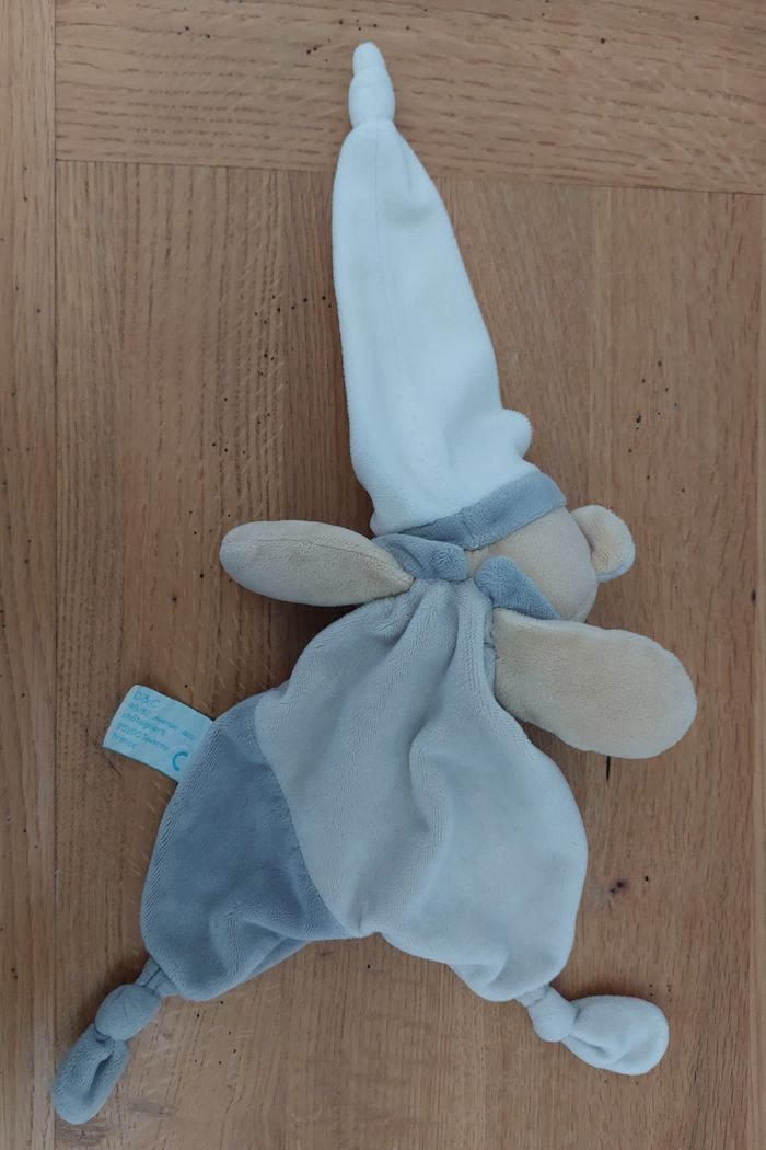 Doudou plat ours beige étoile lune - Baby Nat - photo numéro 3