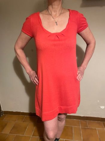 Robe pull corail camaïeu M