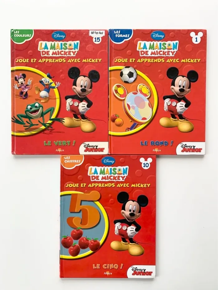 Lot de 3 livres 📚 La maison de Mickey - Joue et apprends avec Mickey - Tomes 1, 15 et 10