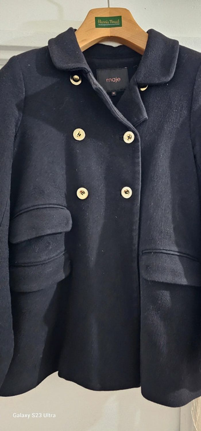 Manteau Caban laine coton Maje Taille 38 - photo numéro 4