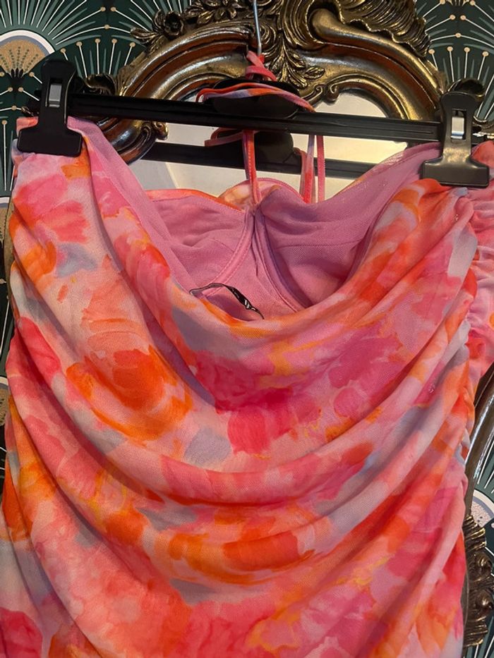 Magnifique robe bustier, colorée, taille L été Zara - photo numéro 6