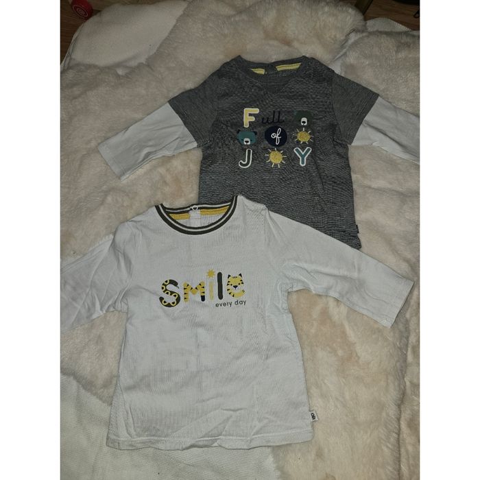 Lot 2 tshirts manches longues 6 mois