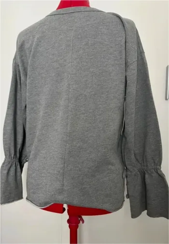Sweat gris à manches cloches Zara - photo numéro 5