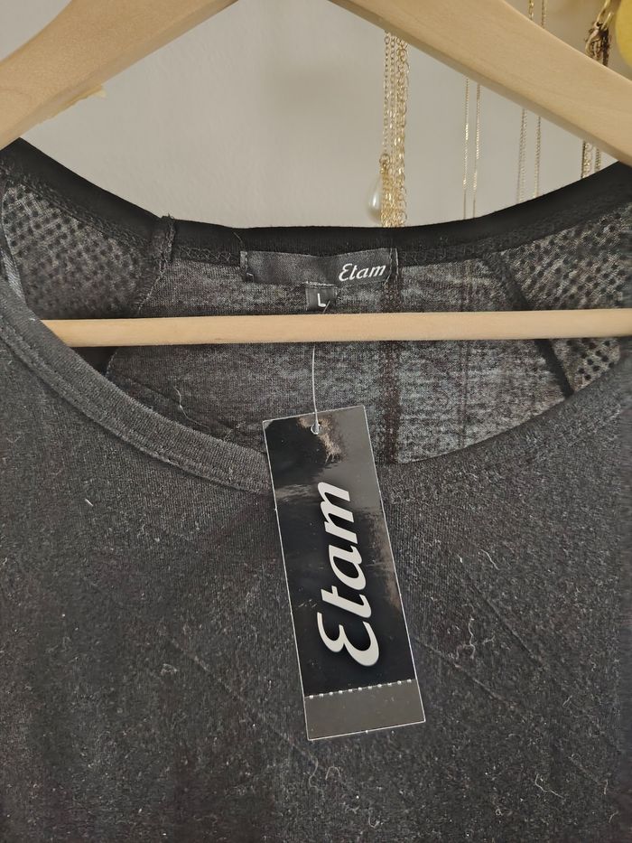 T-shirt à strass/brillants dorés - photo numéro 4