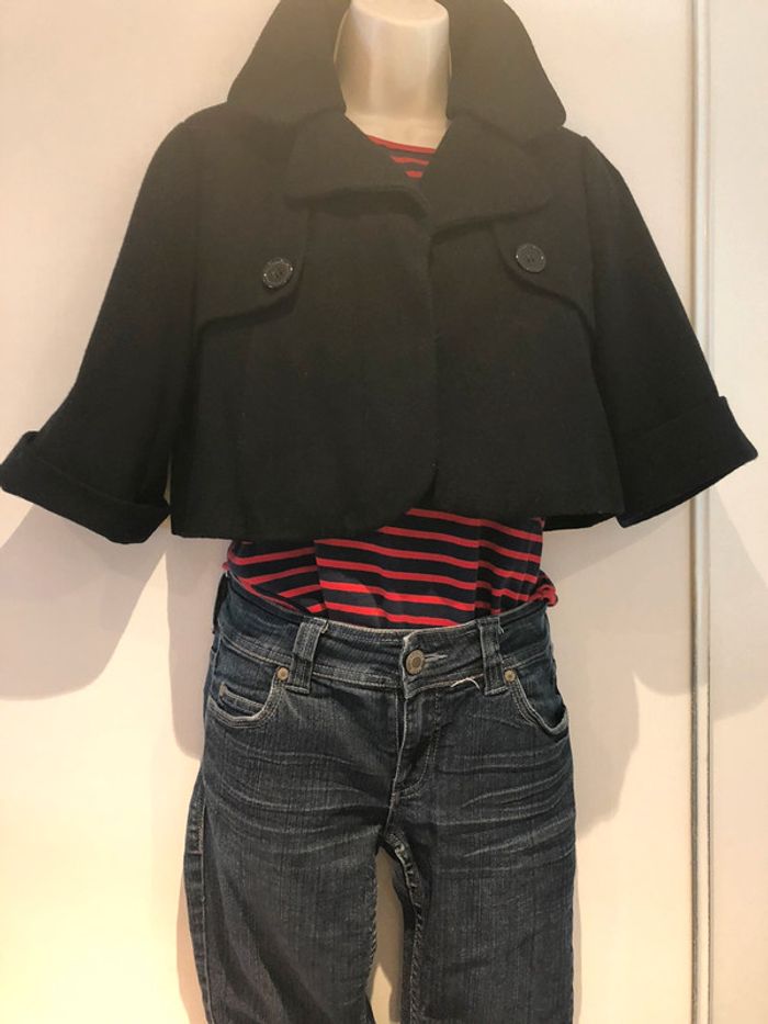 Camaïeu petite veste matière Caban taille 38 - photo numéro 3