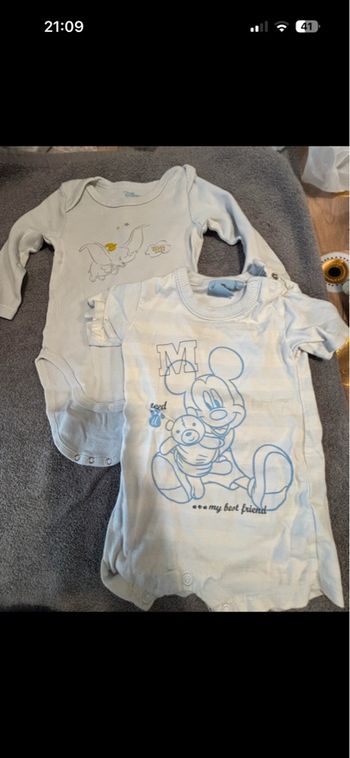 Lot de 2 bodies manches courte Disney