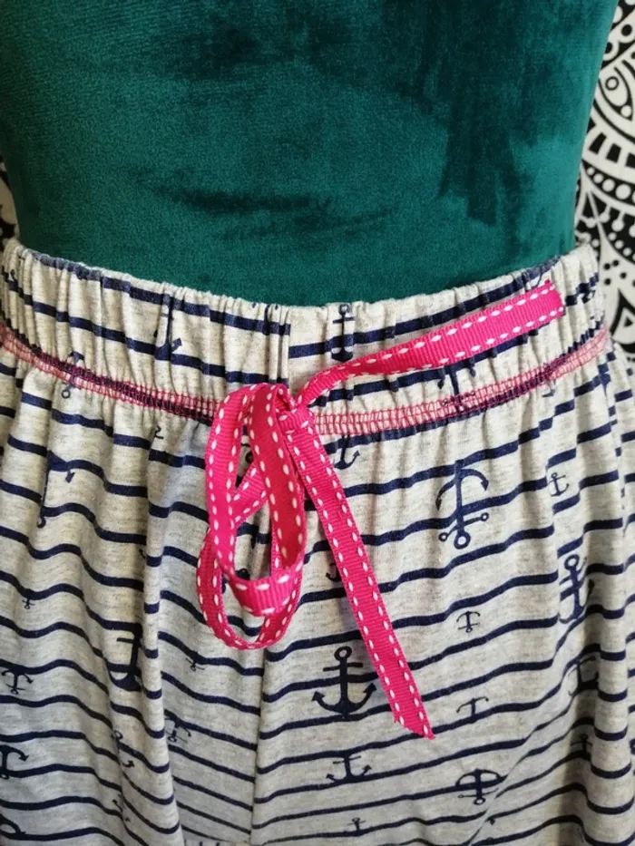 Ensemble de pyjama débardeur et short gris rayé à motifs ancres marines / little with you / (S-M) - photo numéro 6
