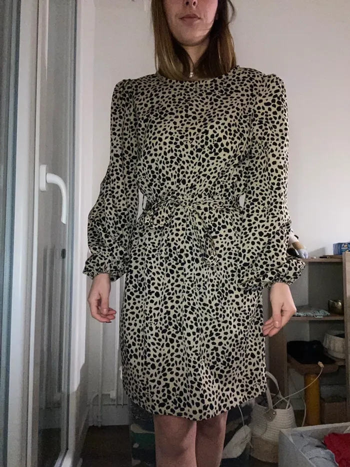 Robe à motifs beige/noir - Shein - photo numéro 4