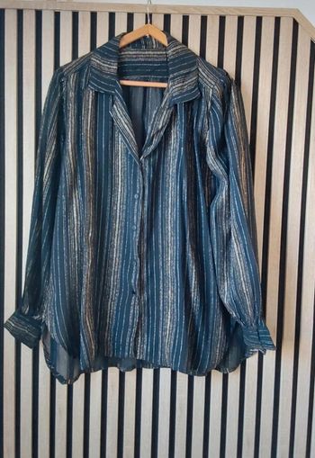 Chemisier chemise habillée noire dorée argent T 40