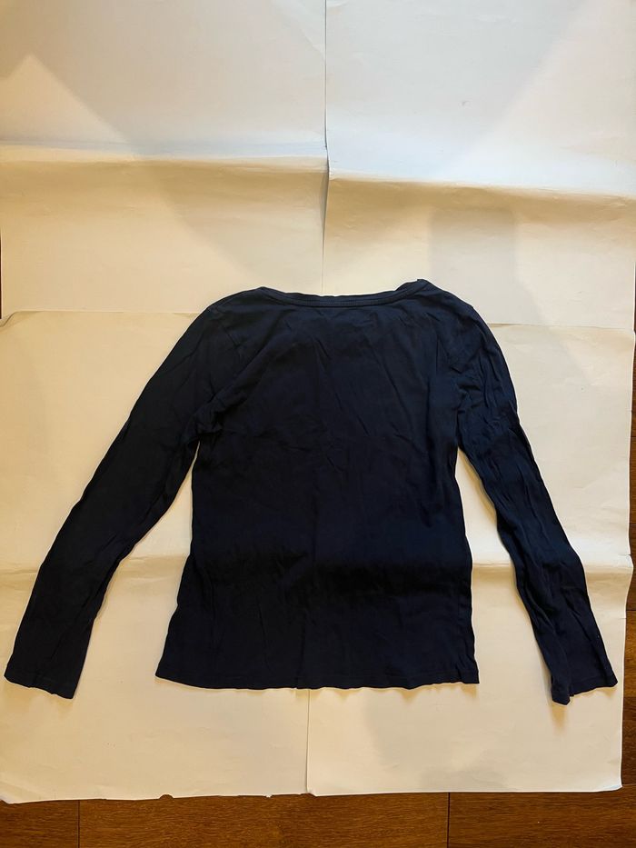 t-shirt manches longues bleu marine gap 10 11 ans - photo numéro 3