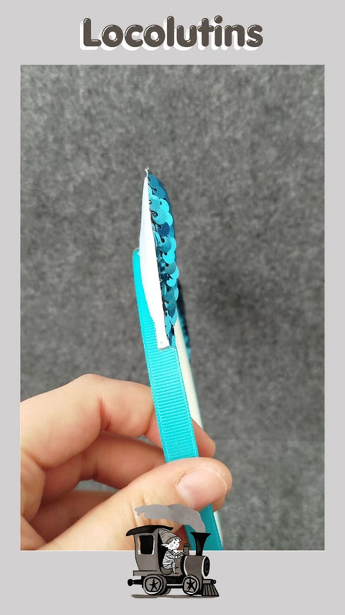 🚂 Serre-tête chat - bleu à sequins - photo numéro 4