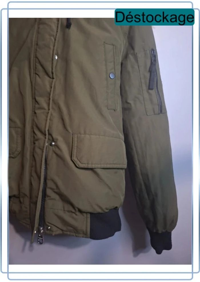 Blouson bershka femme -kaki - taille XS - photo numéro 3