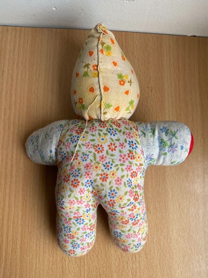 Mini Poupee En Tissu Fleuri Vintage (1960/1970) - photo numéro 4