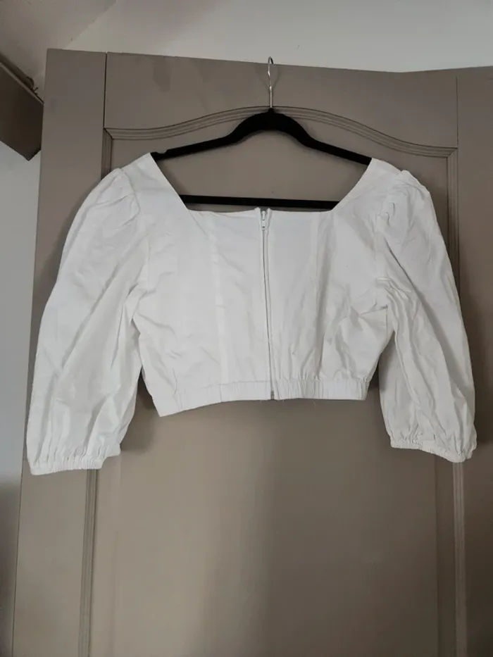 Crop top babydoll blanc micheline pitt - photo numéro 2