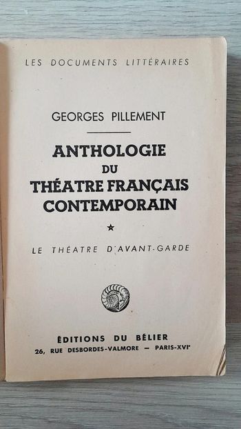 Anthologie du théâtre français contemporain d'avant-garde