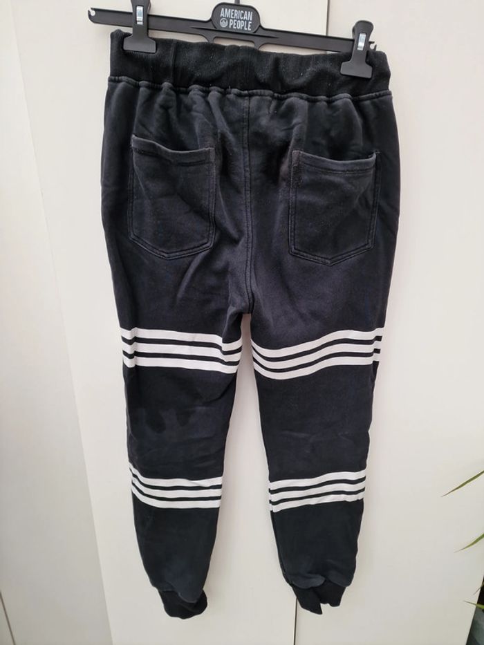 Pantalon Jogging Noir Imprimé Américain Dollars Blanc - photo numéro 3