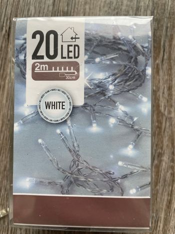 Lot de 2 guirlandes led blanches (2m) à piles