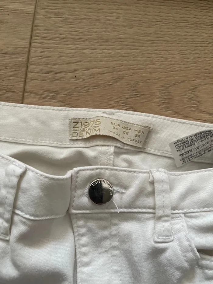 Pantalon blanc Zara taille 34 - photo numéro 2