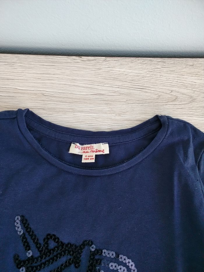 Tee-shirt manches longues licorne fille 4 ans - photo numéro 2