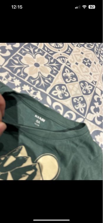 Teeshirt manches longues vert motif montagne 5 ans