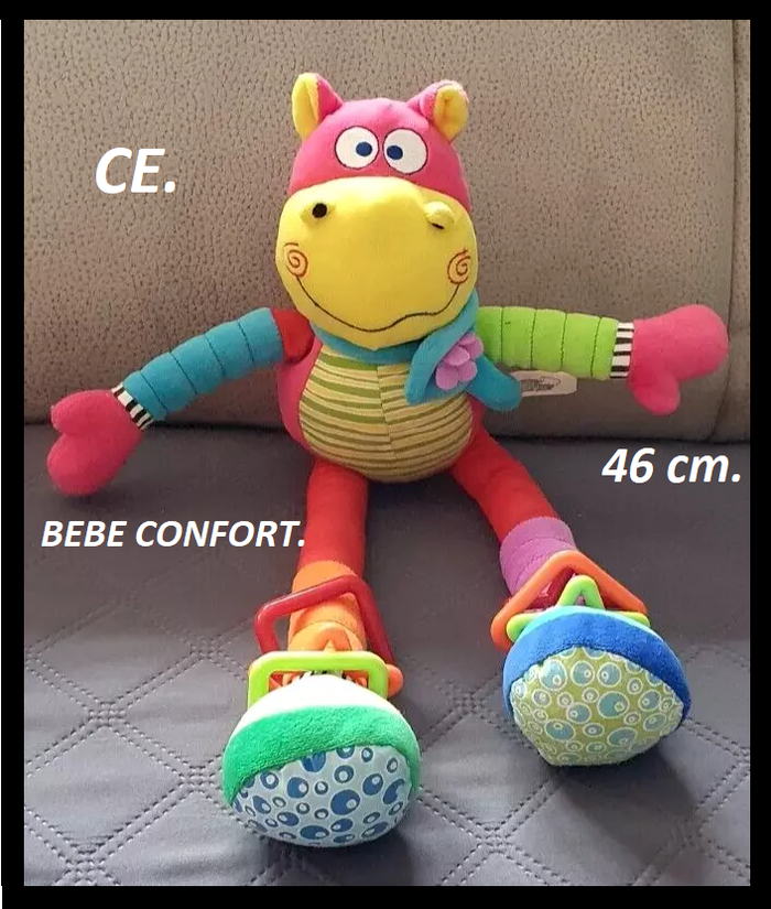 Doudou hippopotame à longues jambes et bras qui s'étirent.